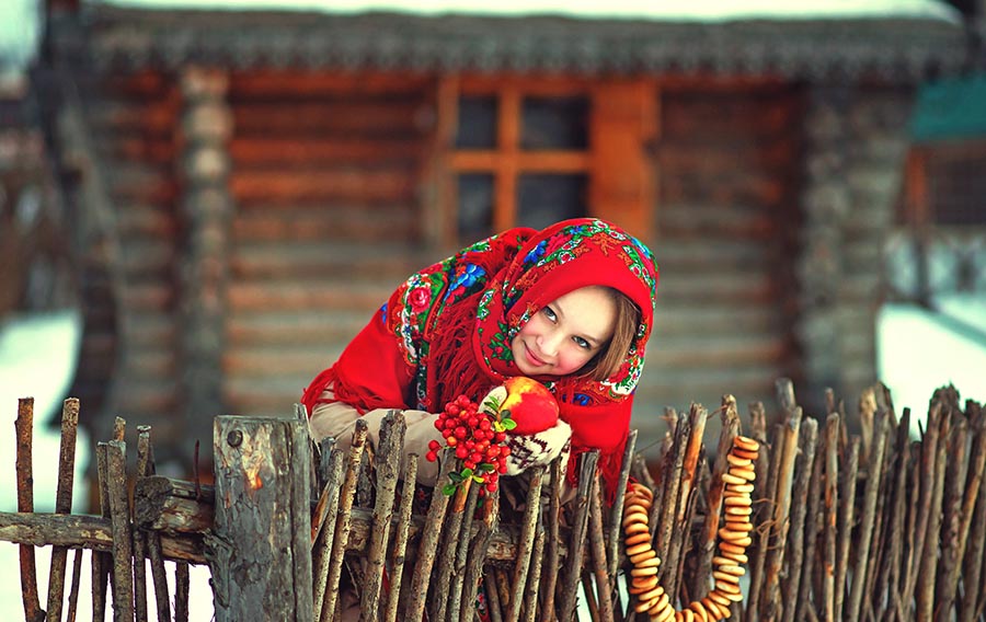 Sexy girl Women in Slavic costumes in Honiara